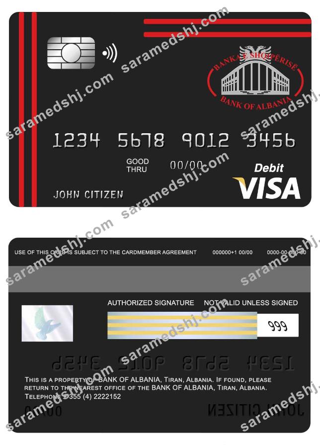 Albania Bank of Albania visa card